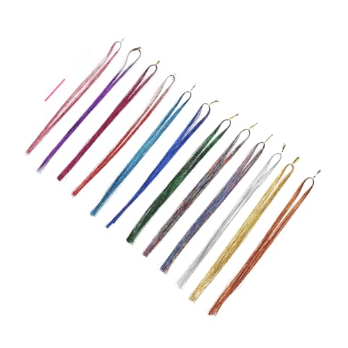 Healvian 1satz Bunten Haarsträhnen Für Highlights Synthetische Haarverlängerungen Mit Farben Und Häkelnadel Für Kostümpartys Und Freizeitaktivitäten von Healvian