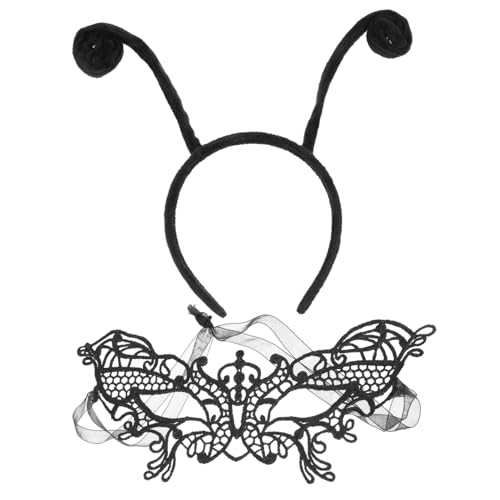 Healvian Halloween-kostümset Mit Schwarzem Antennen-haarband Und Dekorativer Maske Unisex Für Fotografie Rollenspiele Und Partys Wie Halloween Geburtstage Und Weihnachten von Healvian