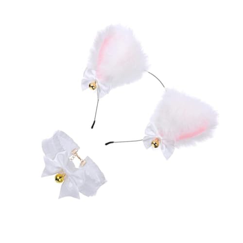 Healvian Katzenohr Haarband Mit Bowknot Choker Design Plüsch Kopfschmuck Für Cosplay Halloween Und Festivals Langlebiges Accessoire von Healvian