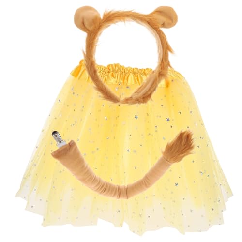 Healvian 1satz Lion Kostümset Für Teiliges Mit Stirnband Tutu-rock Und Für Halloween Tierkostüm Und Cosplay-partys Leicht Und von Healvian