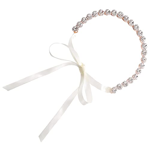 Healvian 1stück Braut Haarschmuck Mit Strass Und Satinband Elegantes Kopfband Für Hochzeiten Handgefertigtes Haaraccessoire Roségold Für Brautkleider Und Schleier von Healvian