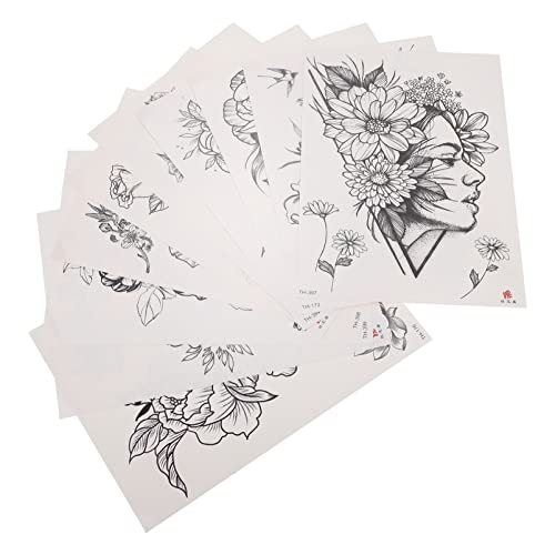 Healvian 1Stück Körper Aufkleber Temporäre Tattoos Blume Design für Erwachsene 10 Stück von Healvian