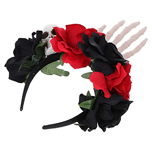 Healvian 1stück Halloween Haarreif Mit Rosenschädel- Imitation Skull Headdress Für Festliche Partys Und Einzigartiger Haarschmuck Für Damen von Healvian
