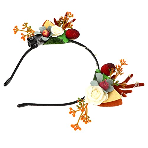 Healvian 1stück Leuchtendes Katzenohren Haarreif Mit Weihnachtsblumen Für Weihnachtsfeiern Und Cosplay Für Leicht Und Zu Tragen von Healvian
