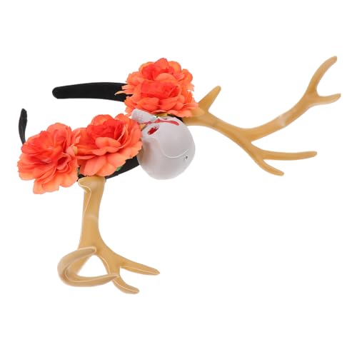 Healvian 1stück Niedlicher Halloween Haarschmuck Mit Geweih Und Blumen Party-dekoration Für Cosplay Und Festlichkeiten Einzigartiger Haarschmuck Für Auffällige Auftritte von Healvian