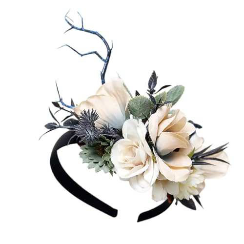 Healvian 1stück Weihnachtsstirnband Mit Lustigem Geweih-design Und Blumenverzierung Für Festlichkeiten Und Kostümpartys Für Erwachsene von Healvian
