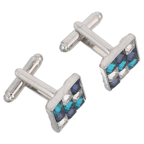 Healvian 2 Farbige Manschettenknöpfe Mit Diamantzirkon Manschettenknöpfe Für Smokinghemden Für Herren Smokingknöpfe Für Hemden Hemdknöpfe Für Herren Französische Ärmelmanschetten von Healvian