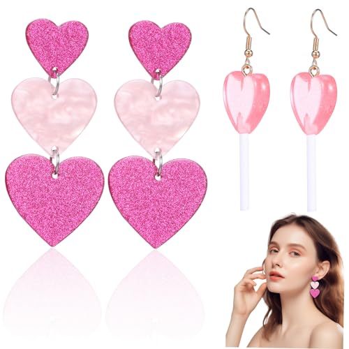 Healvian 2 Paar Liebesohrringe Mädchenohrringe Herzohrringe Für Mädchen Valentinstags Tropfen Goldene Herzohrringe Baumelnde Rote Herzohrringe Geformte Sterlingsilber Ohrringe Healvian 2 Paar Liebesohrringe Mädchenohrringe Herzohrringe Für Mädchen Valentinstags Tropfen Goldene Herzohrringe Baumelnde Rote Herzohrringe Geformte Sterlingsilber Ohrringe von Healvian