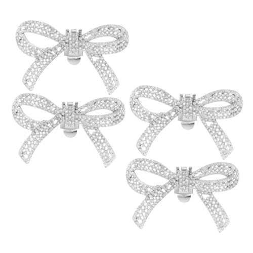 Healvian 2paare Schuhclips Mit Schleife Und Strass Für Damen Abnehmbare Fersenclips Aus Metall Schuhaccessoires Für Hochzeit Und Formelle Anlässe von Healvian