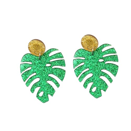 Healvian 2 Paare Blatt Ohrringe Frauen Ohrring Mode Frauen Ohrtropfen Blatt-Ohrtropfen Schmuck Ohrhänger Grün von Healvian