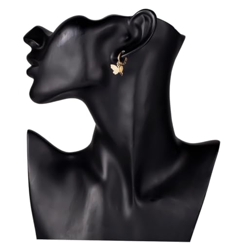 Healvian 2 Paare Butterfly Tropfenohrringe Damen Ohrhänger aus Langlebigem Material Leichte Schmetterlingsanhänger in Gold und Silber als für Alltagspartys von Healvian