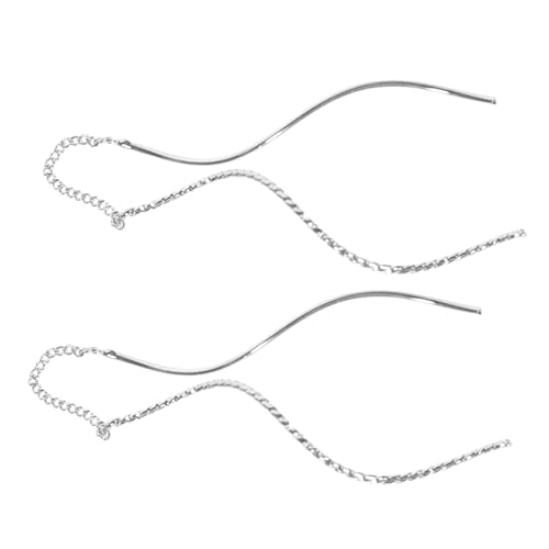 Healvian 2 Paare Damen Threader Ohrhänger Spiralohrringe Wellenförmige Ohrschmuck Leicht Verformungsbeständig Silberfarben Stilvolle Ohrstecker Für Alltag Und von Healvian