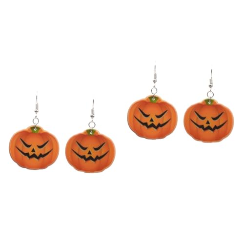 Healvian 2 Paare Halloween Ohrhänger Sicherem Lustige Kürbis Tropfen Ohrringe für Damen Mädchen Detailreiches Design für Party Masquerade Geschenkidee und Festliche Anlässe von Healvian