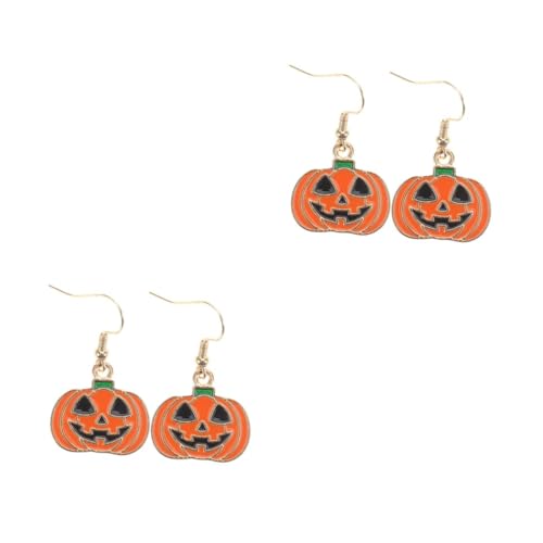Healvian 2 Paare Halloween Pumpkin Ohrhänger Sicherer Legierung Lustige Dangle Ohrringe für Damen und Mädchen Festlicher Schmuck für Party Maskerade und Besondere Anlässe von Healvian