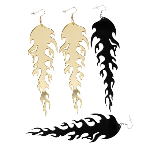 Healvian 2 Paare Hip Hop Flame Ohrringe Schmuck Ohrringe Weiblicher Ohrhörerschmuck Feuerohrringe Schmuck Punk-statement-ohrringe Aussage -ohrring Ohrhänger Mit Flammenmotiv Acryl Healvian 2 Paare Hip Hop Flame Ohrringe Schmuck Ohrringe Weiblicher Ohrhörerschmuck Feuerohrringe Schmuck Punk-statement-ohrringe Aussage -ohrring Ohrhänger Mit Flammenmotiv Acryl von Healvian
