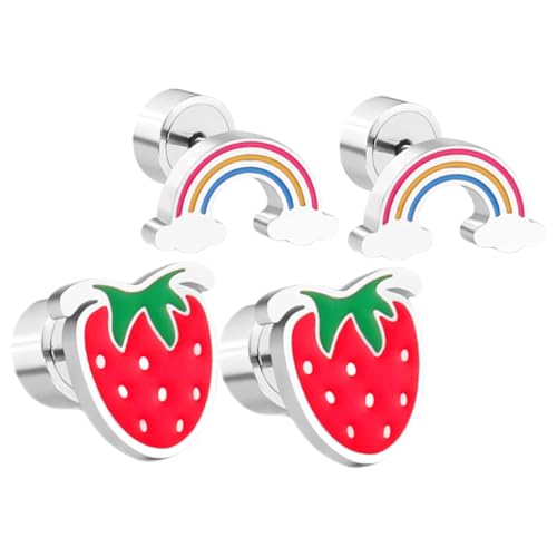 Healvian 2 Paare Kinderohrringe Kleine Mädchen Ohrringe Ohrstecker für Mädchen Erdbeerschmuck Mädchenohrringe Ohrringe für Mädchenschmuck Kinderschmuck für Mädchen Legierung Healvian 2 Paare Kinderohrringe Kleine Mädchen Ohrringe Ohrstecker für Mädchen Erdbeerschmuck Mädchenohrringe Ohrringe für Mädchenschmuck Kinderschmuck für Mädchen Legierung von Healvian