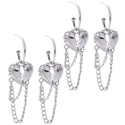 Healvian 2 Paare Kreative Ohrringe mit Herzanhänger Punk Dangle Ohrringe für Damen Silberne Ohrstecker im Modischen Design für Besondere Anlässe Healvian 2 Paare Kreative Ohrringe mit Herzanhänger Punk Dangle Ohrringe für Damen Silberne Ohrstecker im Modischen Design für Besondere Anlässe von Healvian