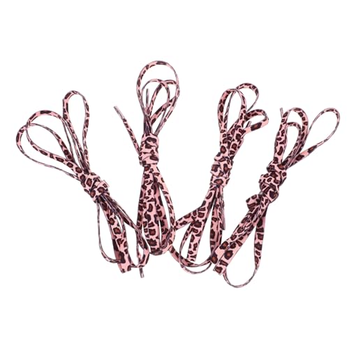 Healvian 2 Paare Leopard Print Schnürsenkel Flache Elastische Schuhbänder für Sneaker Damen Stretchschnürsenkel Flexibel Reißfest Turnschuhe Zubehör von Healvian