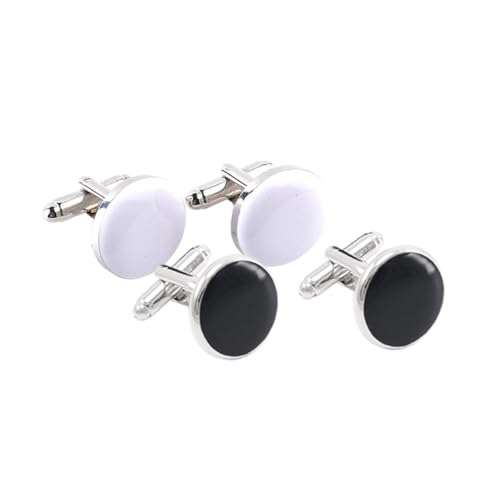 Healvian 2 Paare Manschettenknöpfe Herren Französischer Stil Runde Metallknöpfe Modische Hemd Cufflinks Klassisch Für Hochzeit Business und Formelle Anlässe Healvian 2 Paare Manschettenknöpfe Herren Französischer Stil Runde Metallknöpfe Modische Hemd Cufflinks Klassisch Für Hochzeit Business und Formelle Anlässe von Healvian