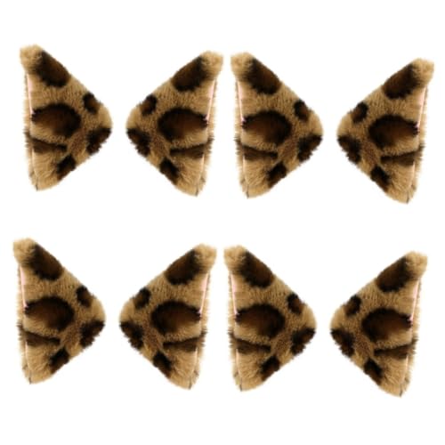 Healvian 2 Paare Plüschige Katzenohren Haarklammern Leopardmuster Haltbar Party Haarschmuck für Mädchen Cosplay Kostüm Zubehör von Healvian