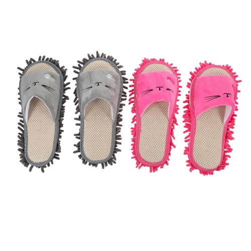 Healvian 2 Paare Praktische Mop Slippers Rutschfeste Langlebige Hausschuhe für Damen und Herren Wiederverwendbare Waschbare Bodenreinigungspantoffeln Geeignet für Komfortabel und von Healvian