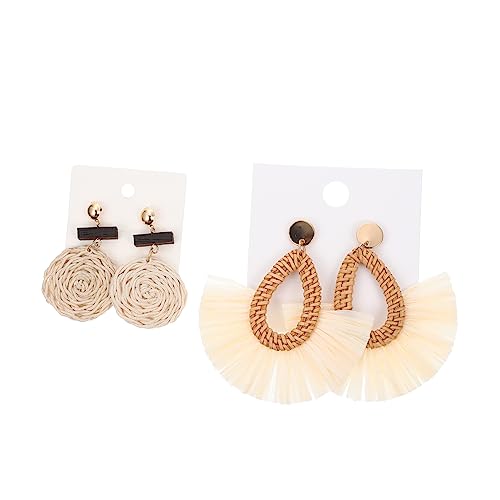 Healvian 2 Paare Rattan Ohrringe Damen Tropfenohrringe Beach Dangle Earrings Boho Schmuck Leicht und Sommerlich für Alltag und Urlaub Healvian 2 Paare Rattan Ohrringe Damen Tropfenohrringe Beach Dangle Earrings Boho Schmuck Leicht und Sommerlich für Alltag und Urlaub von Healvian