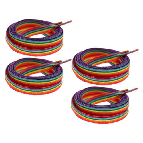 Healvian 2 Paare Regenbogen Schnürsenkel Flach Sportschnürsenkel für Sneaker Damen Herren Modisch Langlebig Einfach zu Wechseln Vielseitig für Turnschuhe und Freizeitschuhe von Healvian