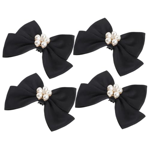 Healvian 2 Paare Schleifen schuhclips Schwarz Perlen Schuhdekoration Abnehmbare Hochzeitsschmuck Damen Schuhzubehör Elegant für Party Alltag und Brautkleid von Healvian