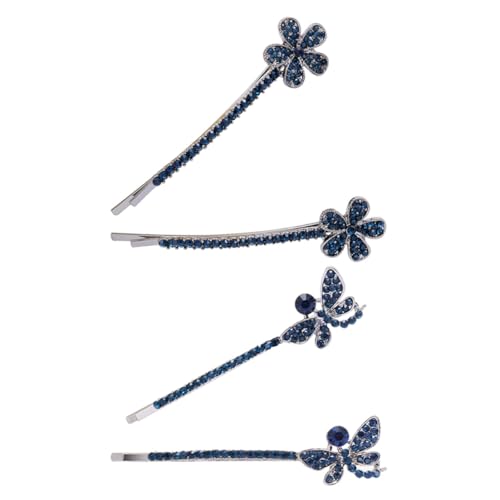 Healvian 2 Paare Schmetterling Haarklammern mit Strasssteinen Haarspangen für Frauen und Mädchen Funkelnde Haarschmuck accessoires für Party Cosplay Weihnachten Festlich und Elegant von Healvian