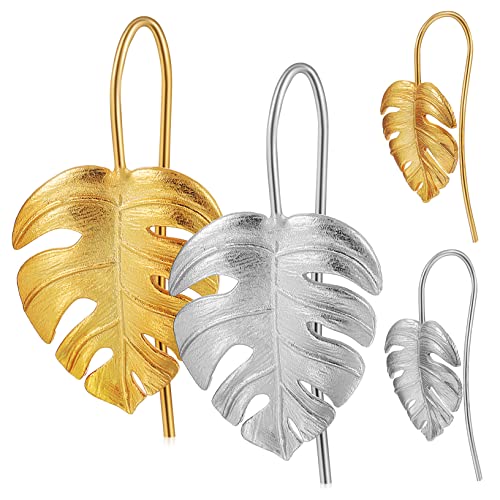 Healvian 2 Paare Silberne Blattohrringe Hängende Ohrringe für Damen Dekorative Ohrschmuck für Anlässe Hochwertige Allergiefreie Materialien Healvian 2 Paare Silberne Blattohrringe Hängende Ohrringe für Damen Dekorative Ohrschmuck für Anlässe Hochwertige Allergiefreie Materialien von Healvian