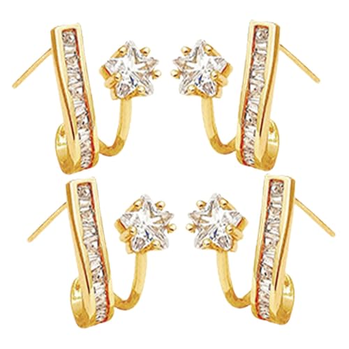 Healvian 2 Paare Stern Ohrstecker Damen Ohrschmuck Modisch Leicht Tragbar Vielseitig Kombinierbar Geschenkidee von Healvian