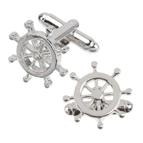 Healvian 2 Paare Stylische Herren Manschettenknöpfe im Einzigartigen Schiffsruder Design Hochwertige Cufflinks für Formelle und Informelle Anlässe für Feiern und Festlichkeiten Healvian 2 Paare Stylische Herren Manschettenknöpfe im Einzigartigen Schiffsruder Design Hochwertige Cufflinks für Formelle und Informelle Anlässe für Feiern und Festlichkeiten von Healvian