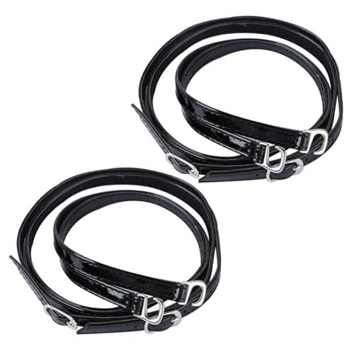 Healvian 2 Paare Verstellbare Abnehmbare High Heel Schuhriemen Rutschfeste Knöchelbänder für Damen Strapazierfähige Fersenhalter Eleganter Spiegel schwarz Look Täglicher Gebrauch von Healvian