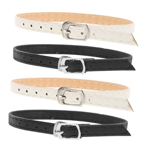 Healvian 2 Paare Verstellbare Rutsch Schuhriemen für Damen High Heels Knöchelriemen in Weiß und Schwarz Komfortable und Sichere Absatz Bindebänder für Schuhe Riemen von Healvian