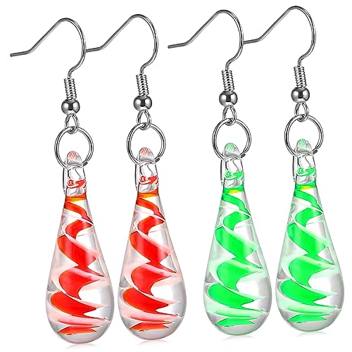 Healvian 2 Paare Wasserfallform Ohrhänger mit Spiralem Glasurdesign Geometrische Tropfenohrringe für Frauen Hochzeiten Partys Healvian 2 Paare Wasserfallform Ohrhänger mit Spiralem Glasurdesign Geometrische Tropfenohrringe für Frauen Hochzeiten Partys von Healvian
