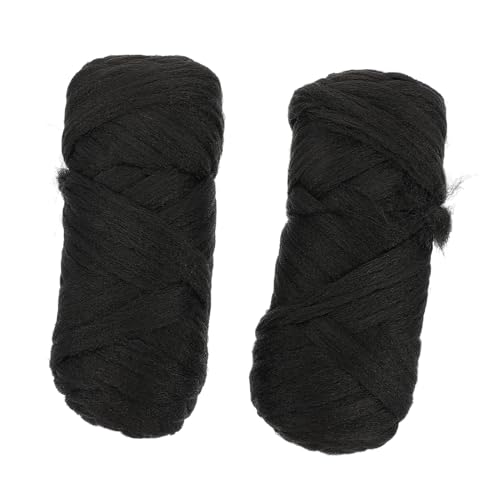 Healvian 2 Rollen Polypropylen Haarverlängerungsfaden Schwarz Knotfrei Glatt Natürliche Textur Geruchsneutral Langlebig für Langhaar Perücken und Styling bei Frauen von Healvian