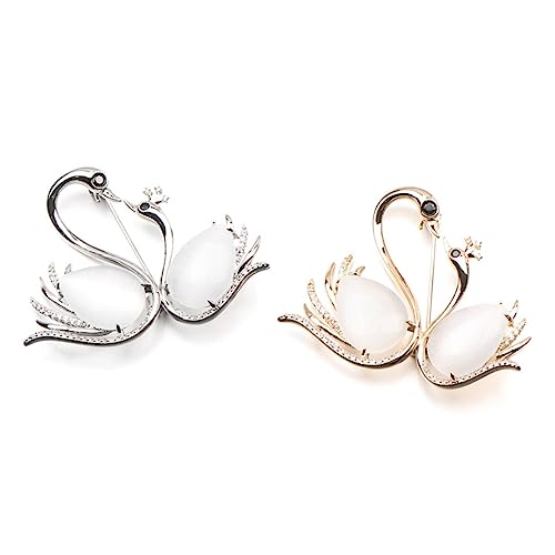 Healvian 2 Stücke Stilvolle Opal Brosche Für Damen Hochzeitsbrosche Modeschmuck Anstecknadel Für Kleidung Schals Kostüme Zufällige Farbe von Healvian