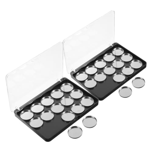 Healvian 2sätze Nachfüllbare Lidschatten Und Lippenstift-organizer Mit Klarsichtdeckel Praktische Kosmetikbehälter Für Und Zuhause Für Make-up- von Healvian