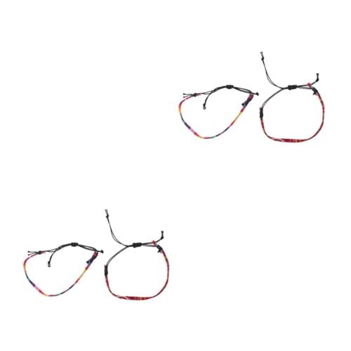 Healvian 2 Sätze Böhmische Handgewebte Regenbogen Fußkette Einstellbare Fußriemen Stilvolles Accessoire Für Damen Herren Für Freunde Familie 2 Stück * 2 von Healvian