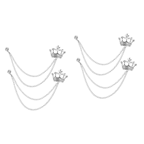 Healvian 2 Sätze Clip Brosche Mit Kette Anstecknadel Für Anzüge Schmuck Für Männer Frauen Für Besondere Anlässe 2 Stücke * 2 von Healvian