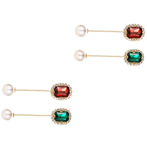 Healvian 2 Sätze Damen Anstecknadel Perlen Brosche Für Hochzeit Festlichkeiten Kragenpin Accessoires Für Anzüge Elegantes Design 2 Stück * 2 von Healvian