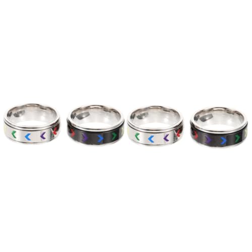 Healvian 2 Sätze Edelstahlring Stolz-ring Regenbogen-ring- Dekorativer Fingerring Lesbischer Ring Regenbogenring Geschenkt Handschmuck Rostfreier Stahl 2 Stück * 2 Healvian 2 Sätze Edelstahlring Stolz-ring Regenbogen-ring- Dekorativer Fingerring Lesbischer Ring Regenbogenring Geschenkt Handschmuck Rostfreier Stahl 2 Stück * 2 von Healvian