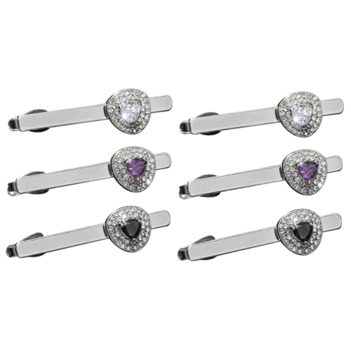 Healvian 2 Sätze Herren Krawattenklammern Mit Bling Edelsteinen Stilvolle Krawattenclips Für Business Festlichkeiten Für Anzüge Besondere Anlässe 3 Stück * 2 von Healvian