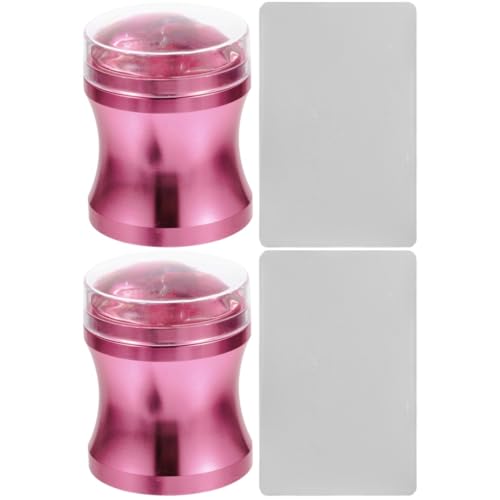 Healvian 2 Sätze Nailart-stempel Aus Silikon Briefmarken Für Kinder Gel-set Für Nägel Kinder Schablonen Nail Art Diy Werkzeug Klarer Nagellack Rosa Französisch Aluminiumlegierung Nagelset von Healvian