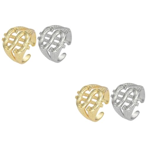 Healvian 2 Sätze Offene Ringe Für Herren Verstellbare Finger Ringe Mit Symbol Modischer Schmuck Für Partys Besondere Anlässe Stilvoller Accessoire Für Männer Teenager 2 Stück * 2 von Healvian