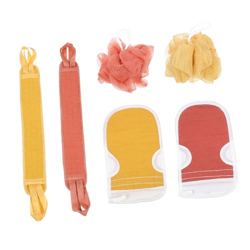 Healvian 2 Sätze Peeling Badetücher mit Hautfreundlichen Stark Reinigenden Handschuhen und Badeschwämmen Exfolierend Schnell Schäumend Massierend für Intensive Körperreinigung und von Healvian