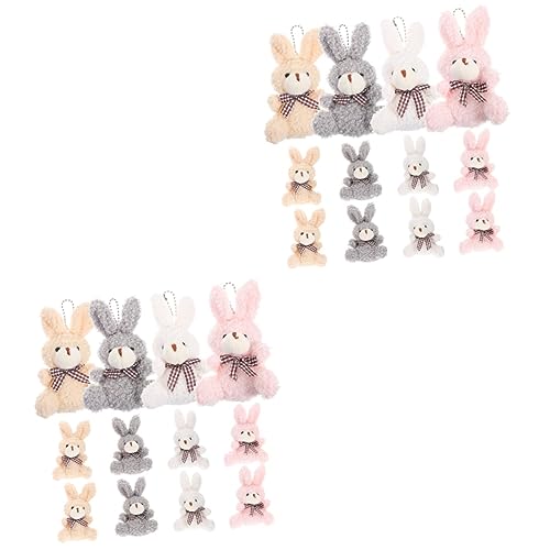 Healvian 2 Sätze Plüsch Kaninchen Schlüsselanhänger Weiche Tierpuppen Für Süße Rucksack Dekoration Aprikose Perfektes Für Partys 12 Stück * 2 von Healvian