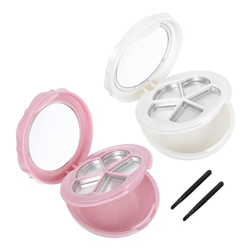 Healvian 2sätze Aufbewahrungsbox Für Lidschatten Und Lippenstift Leerer Lidschattenbehälter Kosmetik-unterverpackungsfach Tragbar von Healvian