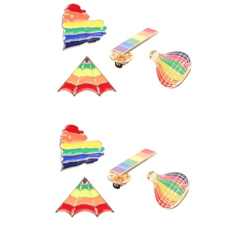 Healvian 2 Sätze Regenbogen-brosche Stolz Für Männer Wäscheklammern Stifte Stellnadel Anstecknadel Für Jacke Rucksack-pin-ästhetik Broschennadel Zinklegierung 4 Stück * 2 von Healvian
