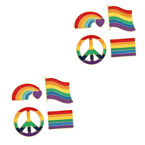 Healvian 2 Sätze Regenbogenbrosche Regenbogen Anstecknadel Hochzeitszeremonie Dekorationen Mädchen Anstecknadel Regenbogen Kleidungsbroschen Pride Gay Brosche Schal 4 Stücke * 2 von Healvian